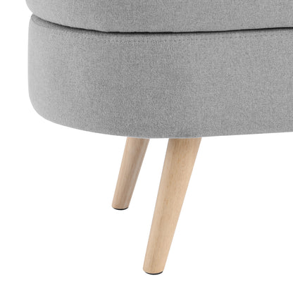 Oval Lift-Top Storage Ottoman – Gray