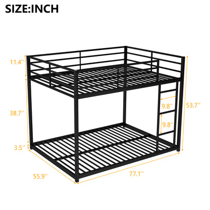 Full Metal Bunk Bed with Ladder Black