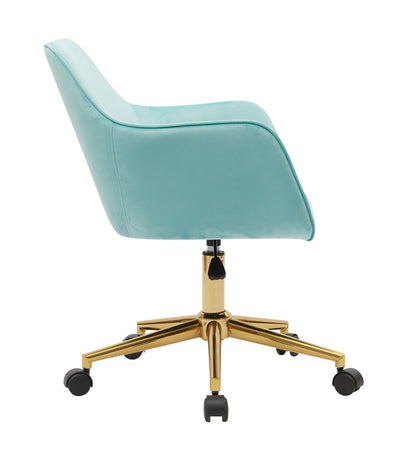 Velvet Executive Swivel Office Chair – Aqua Blue