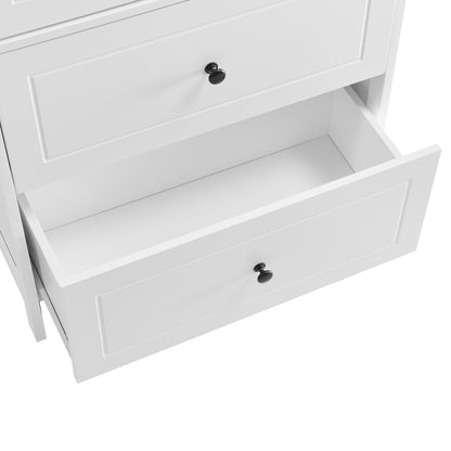 White Bathroom Storage Cabinet with Drawers