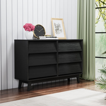 6-Drawer Double Dresser with Bevel Design