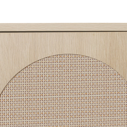 Rattan Corner Cabinet with Door and Shelf