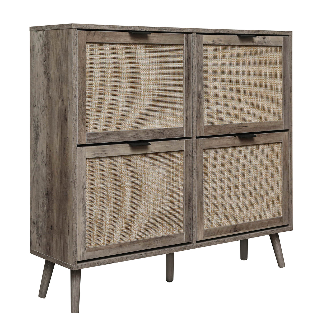 4-Door Entryway Shoe Storage Cabinet White