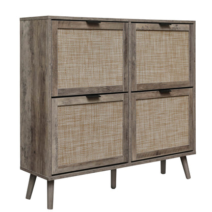 4-Door Entryway Shoe Storage Cabinet White