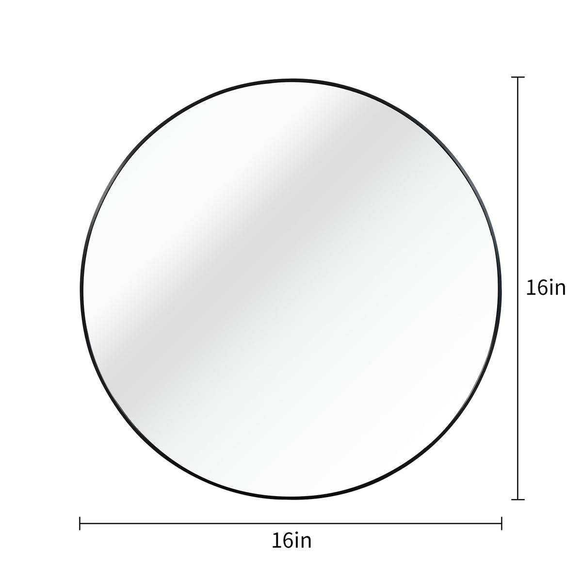 Black Round Bathroom Mirror 16-Inch