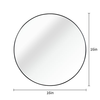 Black Round Bathroom Mirror 16-Inch