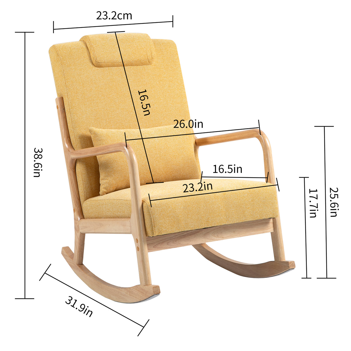 Upholstered Rocking Chair Gray