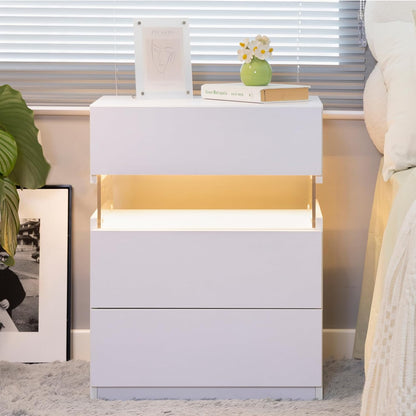 LED Bedside Table White
