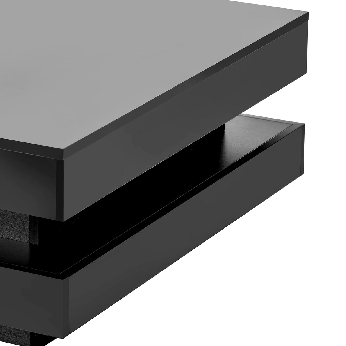 High Gloss Coffee Table with LED Lights Black