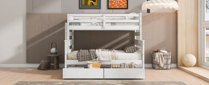 Twin over Full Bunk Bed White