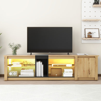 Modern LED TV Stand with Media Storage