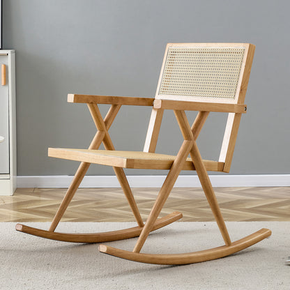 Outdoor Rattan Rocking Chair – Gray Wicker
