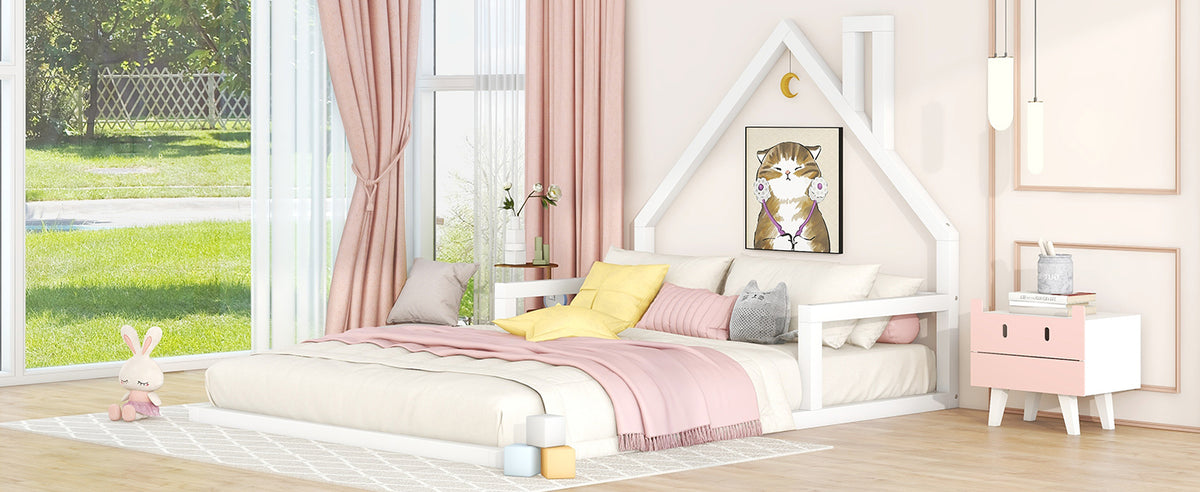 Full Platform Bed White