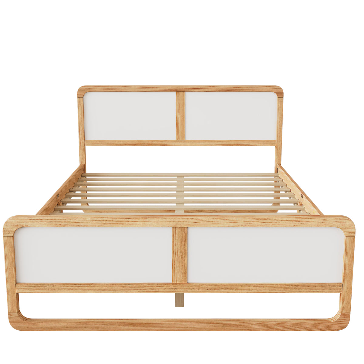 Queen Platform Bed Walnut White