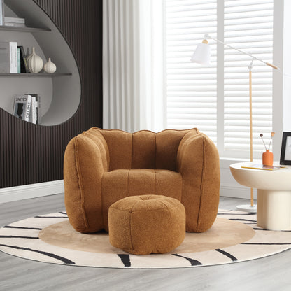 High Resilience Foam Bean Bag Sofa with Footrest
