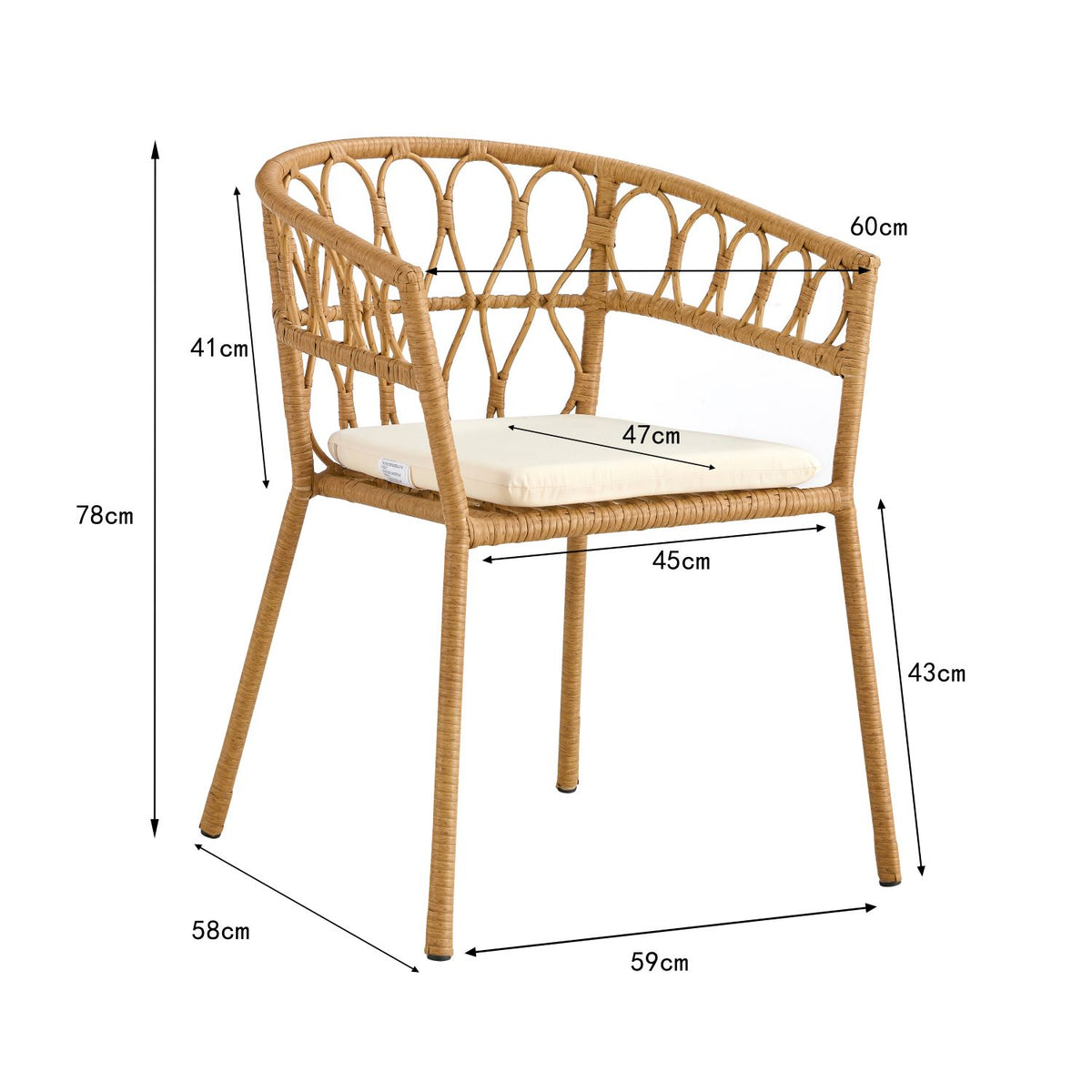 Outdoor Bamboo Dining Set (5 pcs)