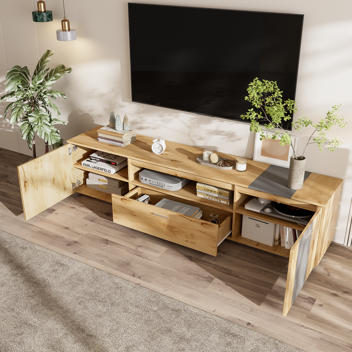 70" Modern TV Stand with Drawers