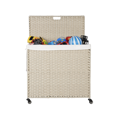 Grey Laundry Hamper with Lid and 2 Removable Bags