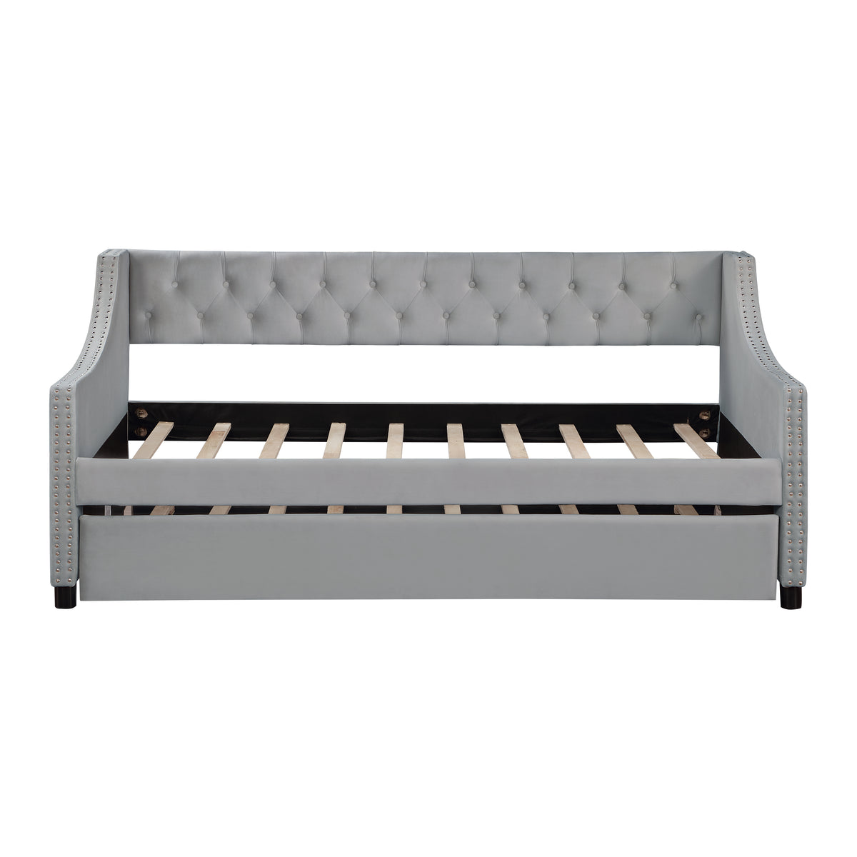 Tufted Twin Daybed with Trundle Beige