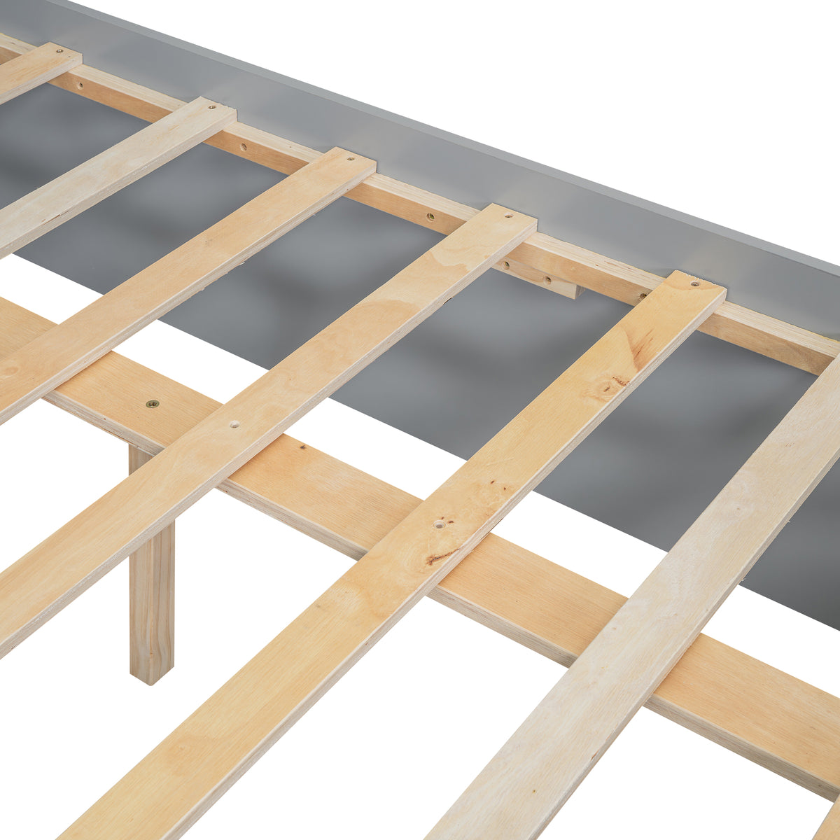 Queen Platform Bed with Storage Drawers Gray