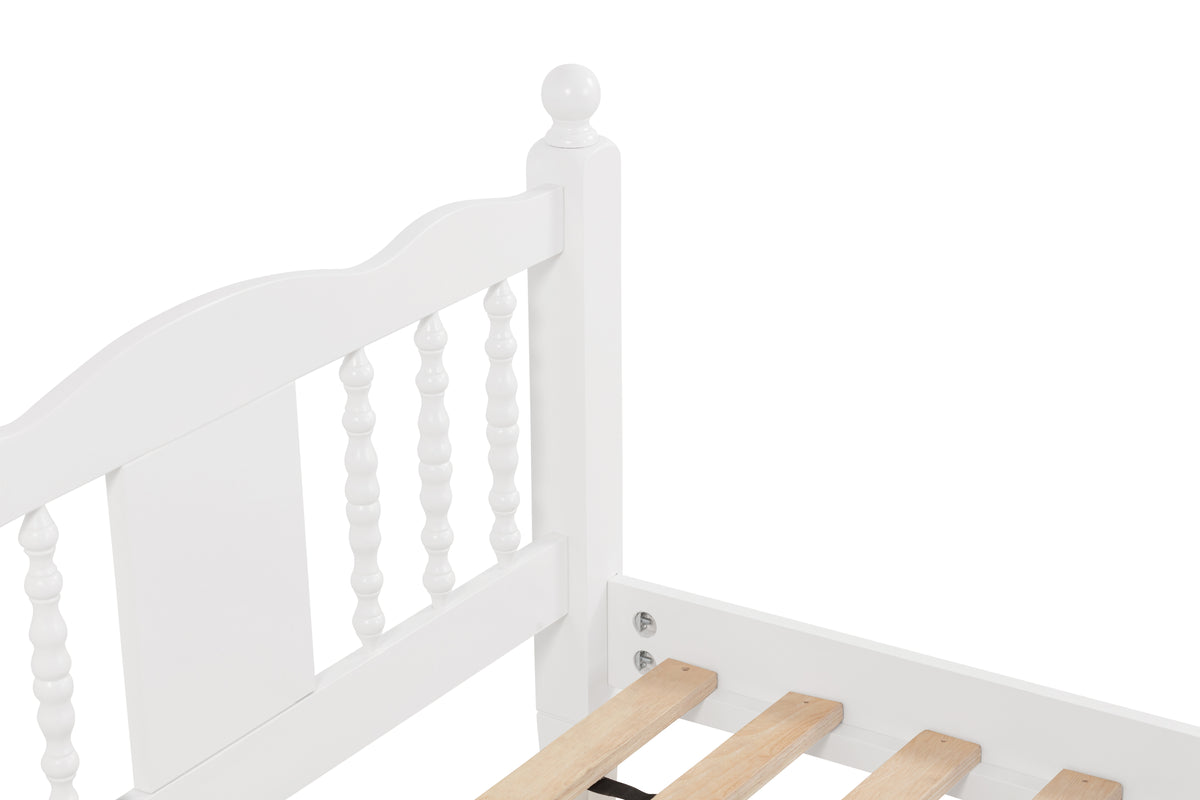 Twin Upholstered Bed with Column Headboard
