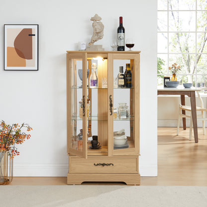 Oak Display Cabinet with Glass Frame