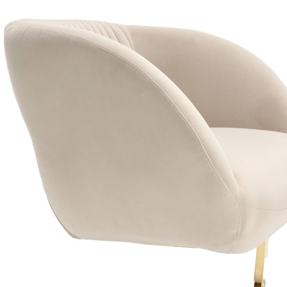 Tufted Accent Chair with Metal Frame Beige