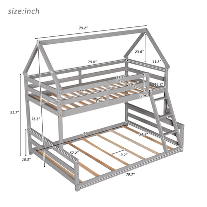 Full Bunk Bed Gray