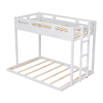 Full Bunk Bed with Ladder White