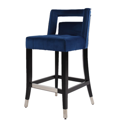 Velvet Barstools Set of 2 Gold Base