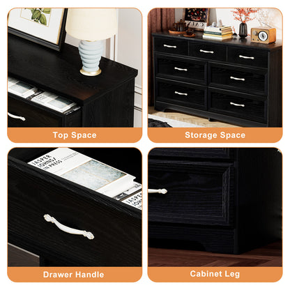 Modern 3-Drawer Dresser Black Finish