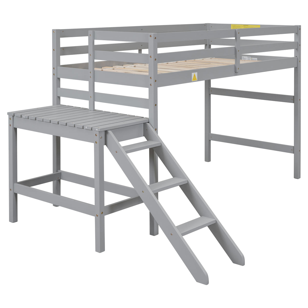 Twin Loft Bed Gray