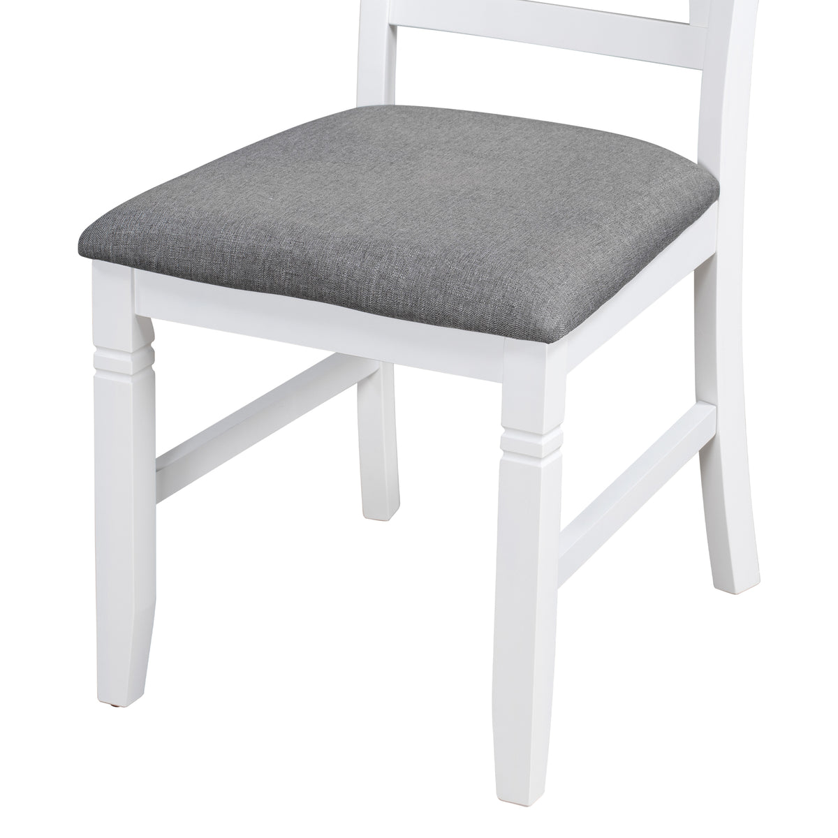 6-Piece Farmhouse Dining Set – Gray & White
