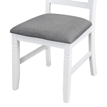 6-Piece Farmhouse Dining Set – Gray & White