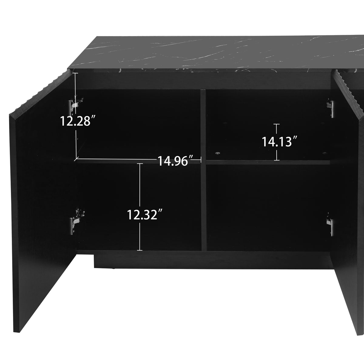 Carved LED Sideboard Cabinet with Adjustable Shelf