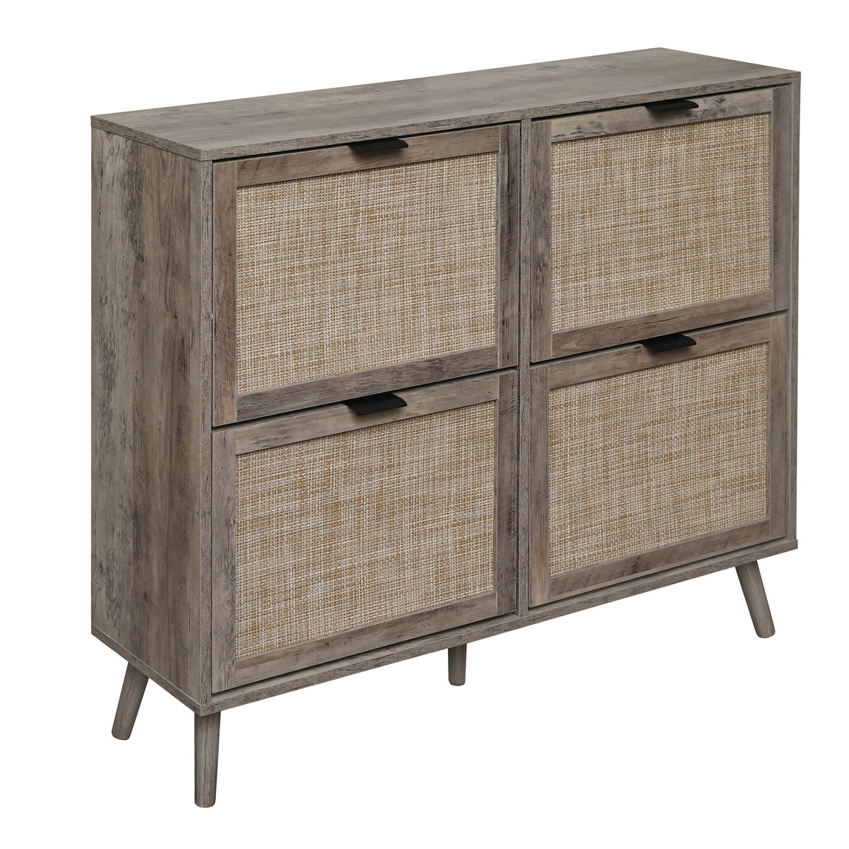 4-Door Entryway Shoe Storage Cabinet White