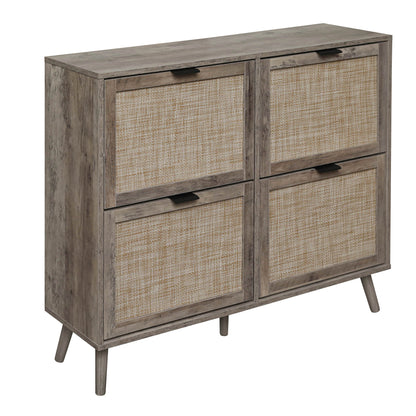 4-Door Entryway Shoe Storage Cabinet White