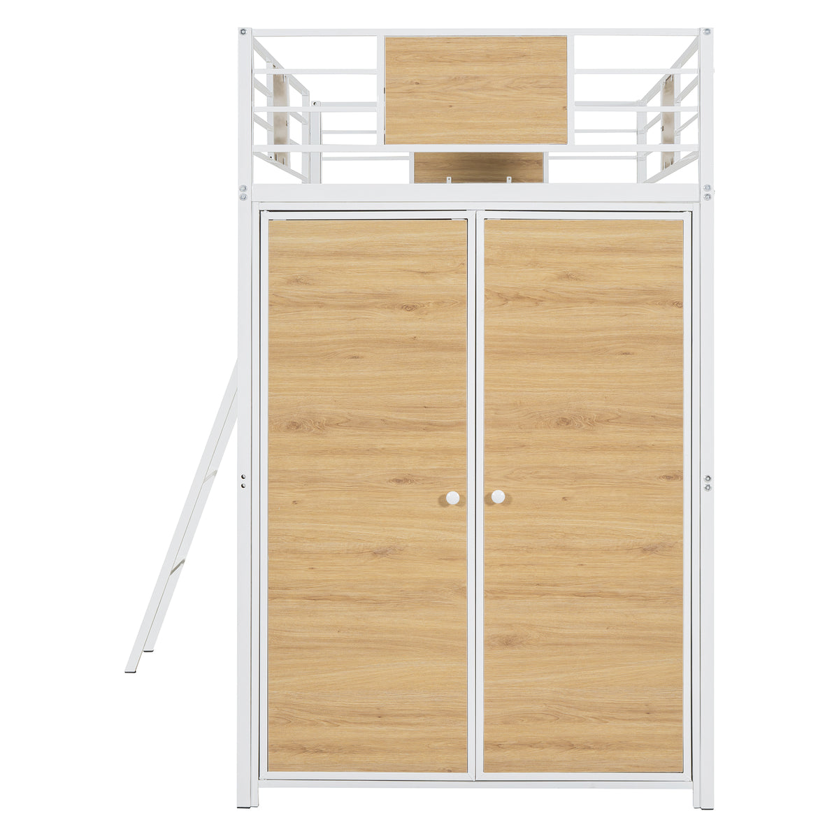 Twin Loft Bed with Desk Gray