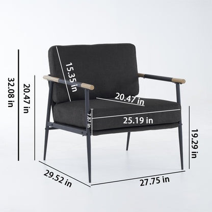 Leisure Lounge Armchair – Black Chenille
