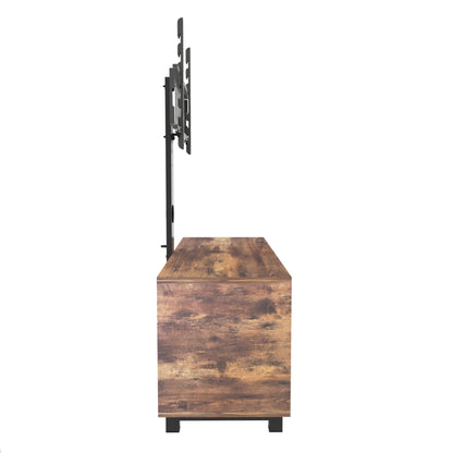 Rustic Brown TV Console – 65” Wood & Glass