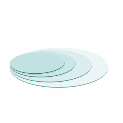 20" Round Tempered Glass Table Top – Clear 1/4" Thick with Polished Edge