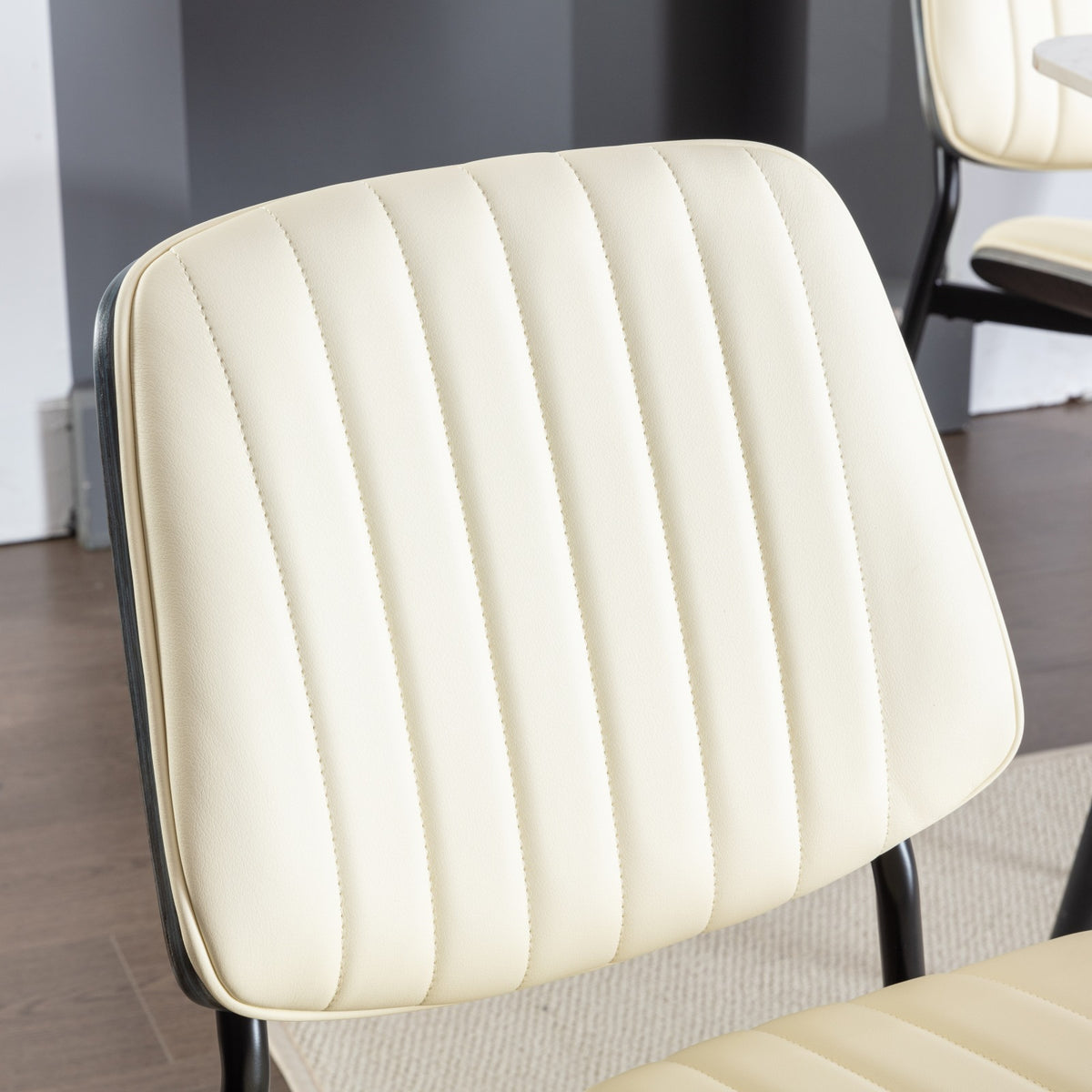 Retro Linen Dining Chairs Set of 2 Beige