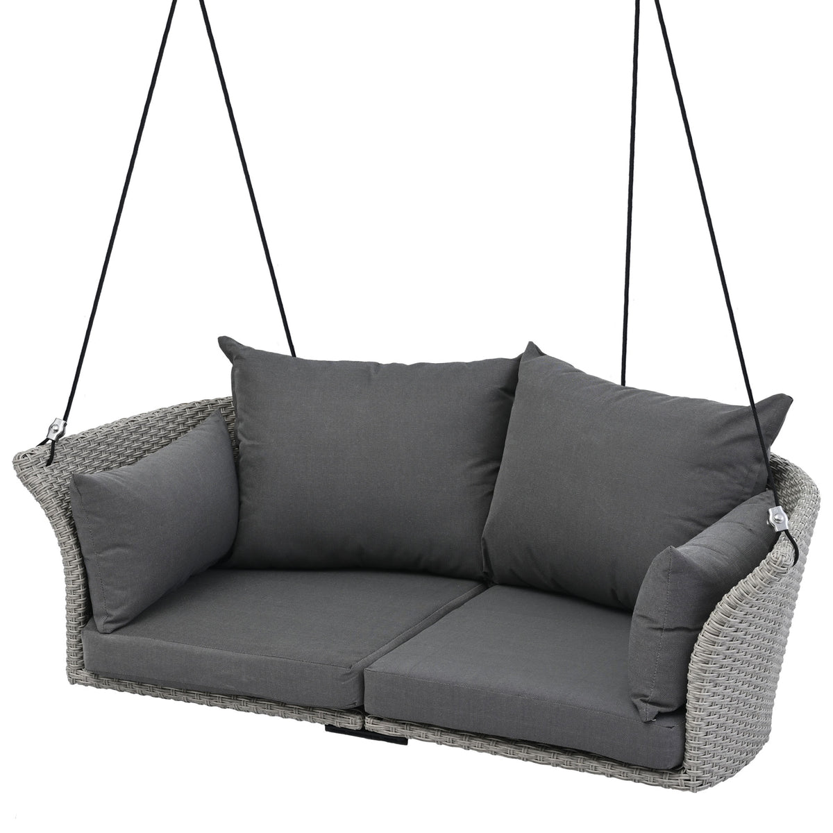 Hanging Swing Chair with Ropes Wicker Cushion