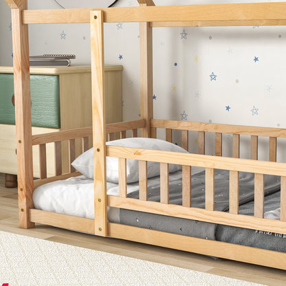 Twin Floor Bed White