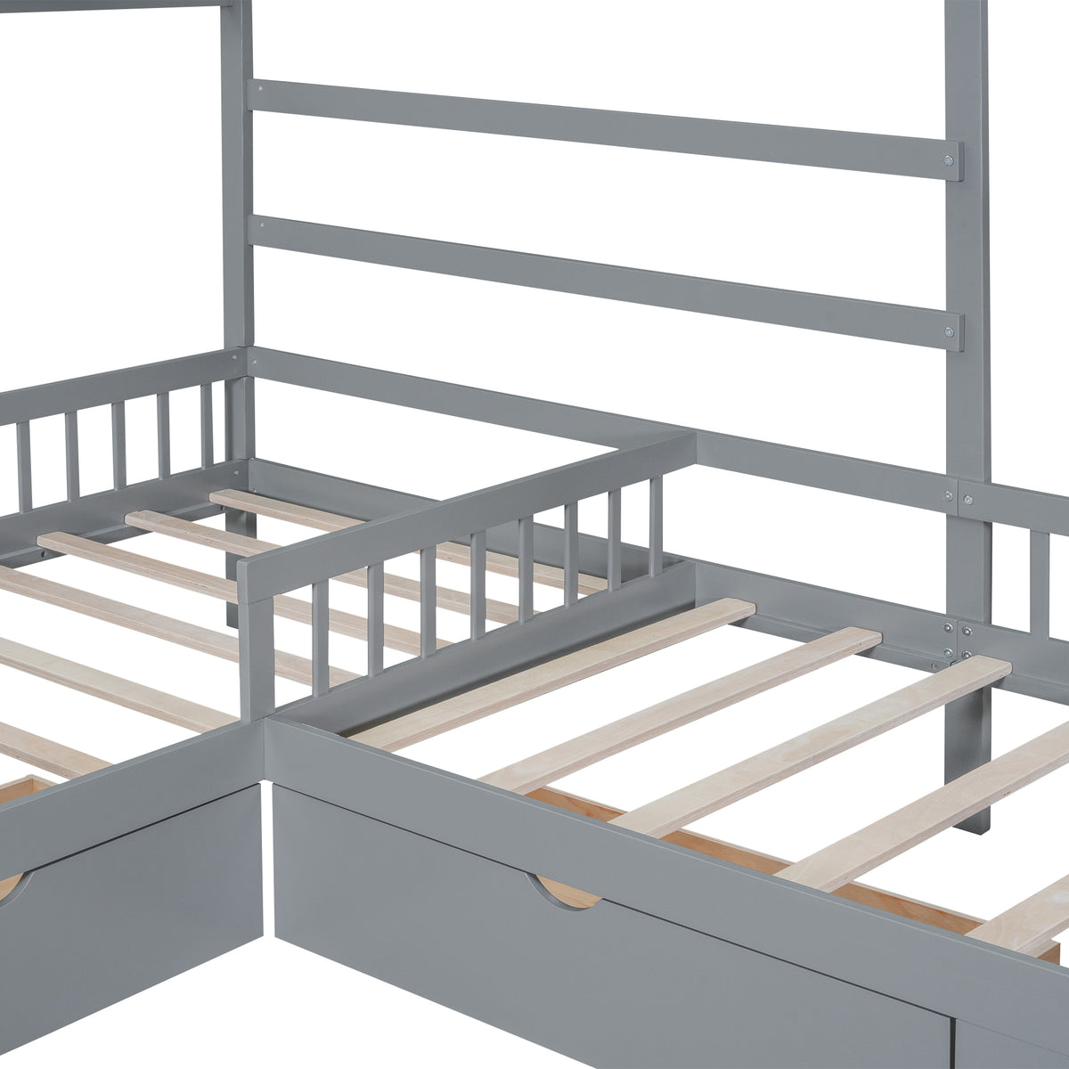 Twin House Bed Gray