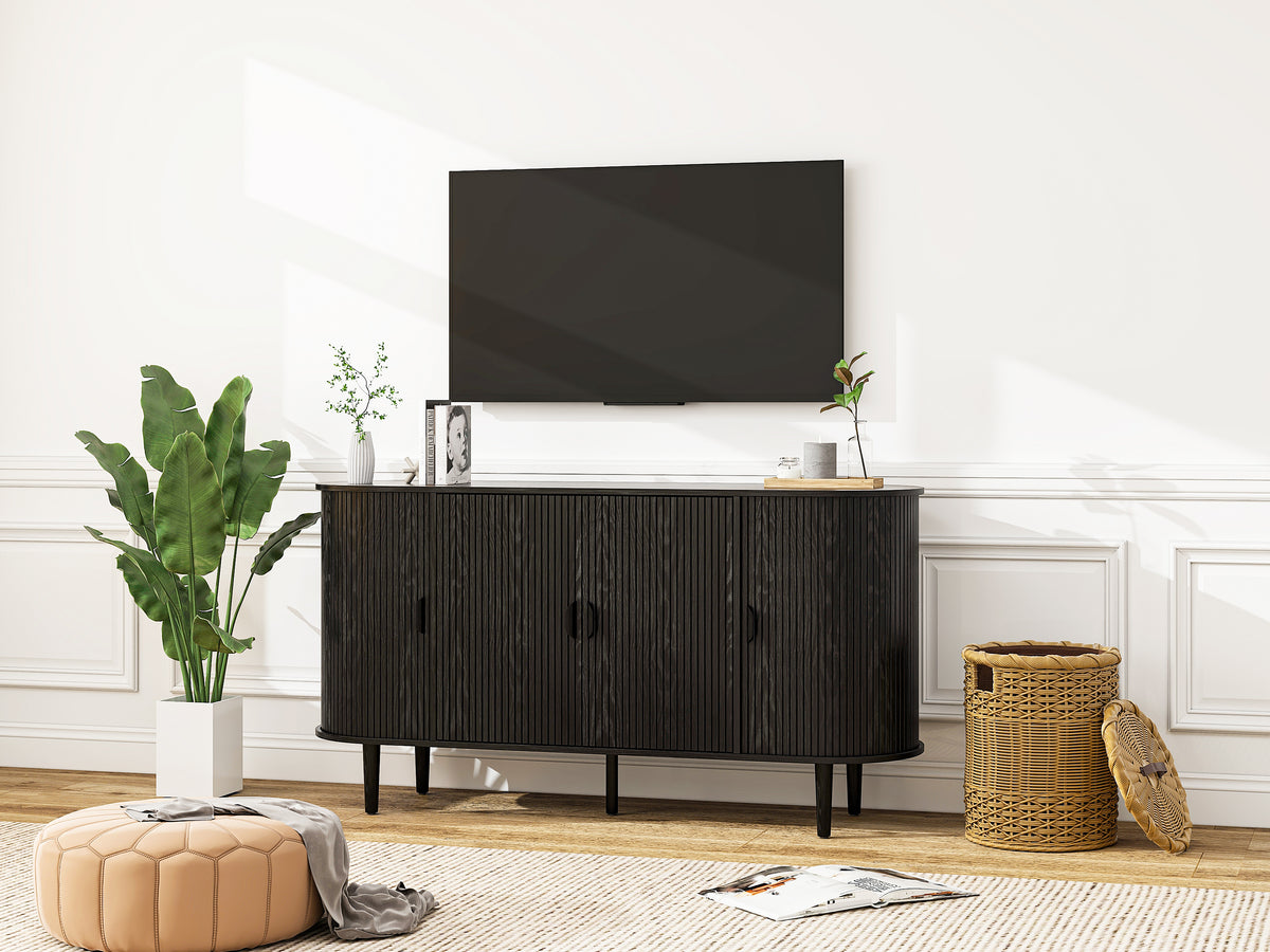 4-Door Accent Cabinet with TV Stand Storage