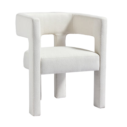 Contemporary Accent Chair Beige Upholstery