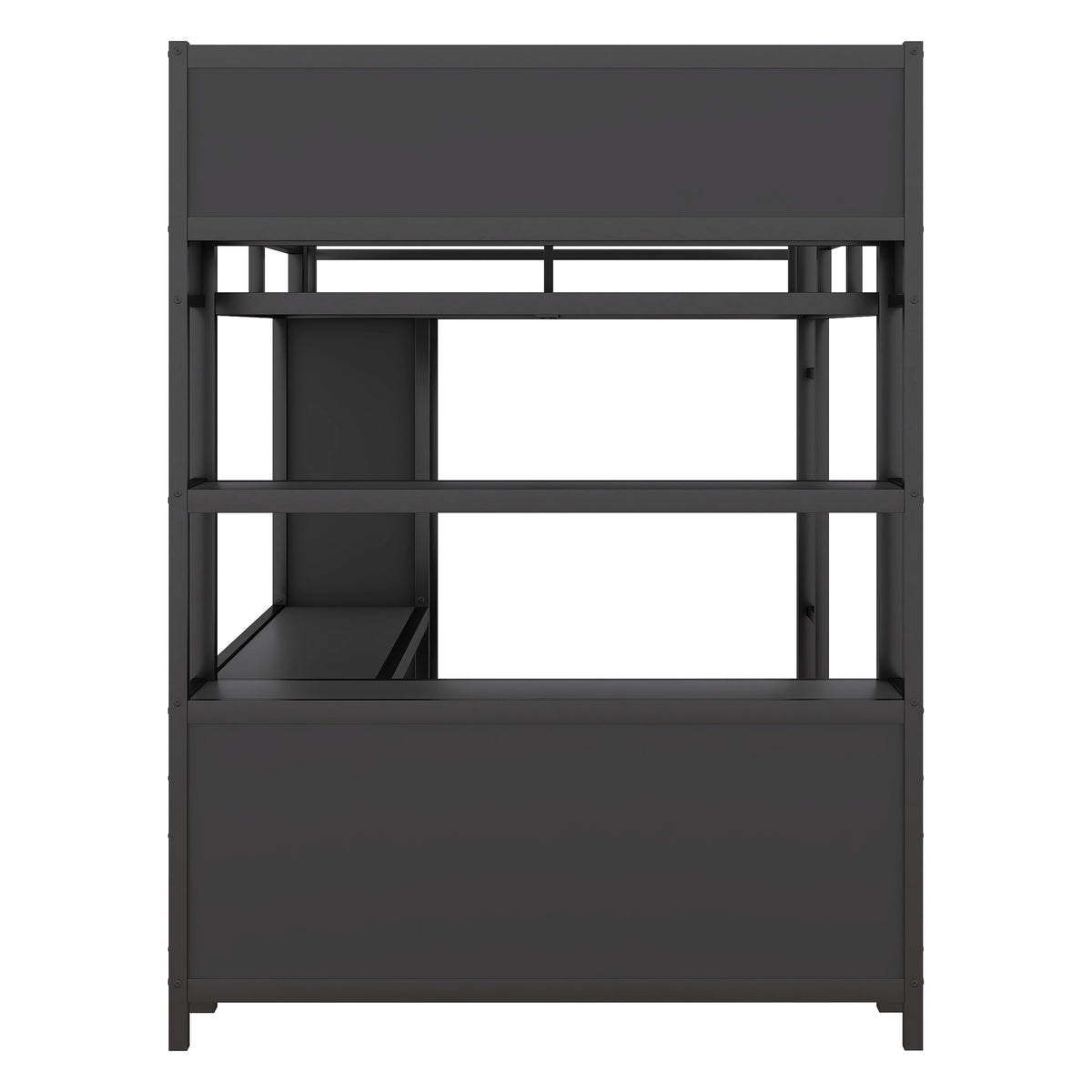 Metal L-Shaped Loft Bed – Black
