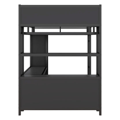Metal L-Shaped Loft Bed – Black