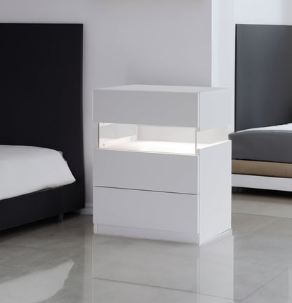 LED Bedside Table White